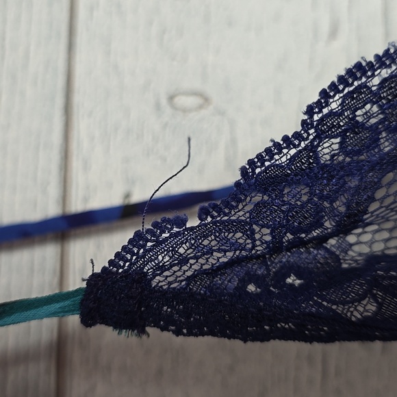 Vintage 1980's Cacique Blue Floral Semi Sheer Lingerie Slip Dress - Picture 9 of 10